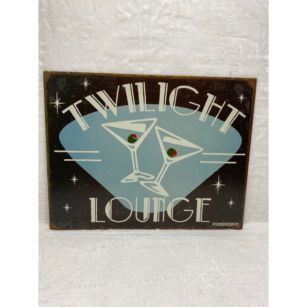 MCM Twilight‎ Lounge Metal Sign Martini Wall Art Bar Decor Retro Man Cave 18x15
